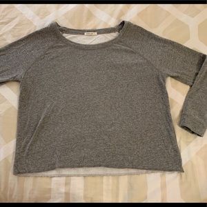 Marine Layer sweatshirt grey gray L crop raw hem